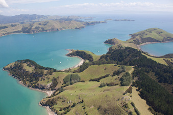 Whanganui Island in the state Waikato, New Zealand from the plane