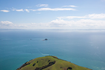 Whanganui Island in the state Waikato, New Zealand seen from above