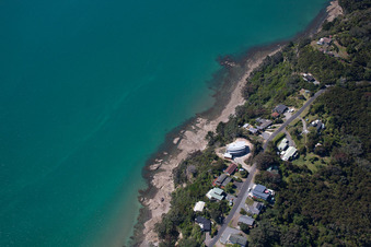 Aerial view of District Wyuna Bay in Coromandel in the state Waikato, New Zealand