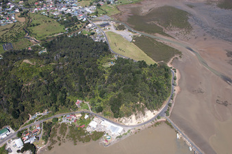 Aerial view of Coromandel in the state Waikato, New Zealand