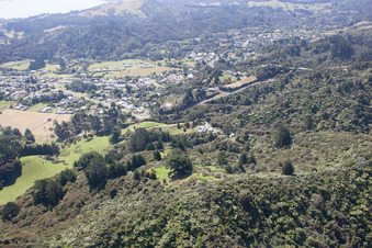 Drone image of Coromandel in the state Waikato, New Zealand