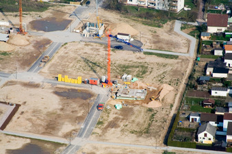 Oblique view of New development area Am Höhenweg in Kandel in the state Rhineland-Palatinate, Germany