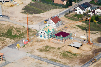 New development area Am Höhenweg in Kandel in the state Rhineland-Palatinate, Germany out of the air