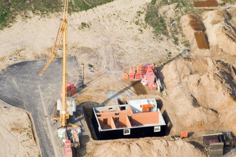 Drone image of New development area Am Höhenweg in Kandel in the state Rhineland-Palatinate, Germany