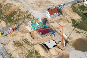 New development area Am Höhenweg in Kandel in the state Rhineland-Palatinate, Germany from a drone