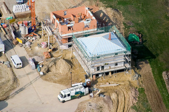 Oblique view of New development area Am Höhenweg in Kandel in the state Rhineland-Palatinate, Germany