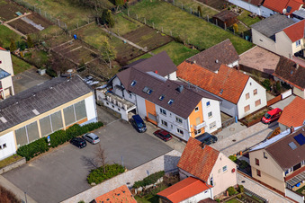 Aerial photograpy of Primary school gymnasium on Raiffeisenstr in Minfeld in the state Rhineland-Palatinate, Germany