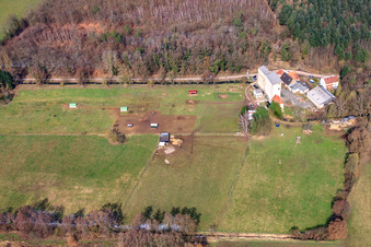 Hardtmühle at Kandel in Kandel in the state Rhineland-Palatinate, Germany out of the air