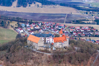Castle complex of the Veste Heldburg in Heldburg in the state Thuringia, Germany