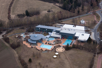 Spa and swimming pools at the swimming pool of the leisure facility in Bad Rodach in the state Bavaria