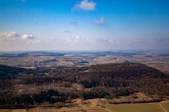 Forested hills in Sulzfeld in the state Bavaria, Germany