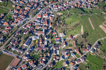 Aerial view of District Altschweier in Bühl in the state Baden-Wuerttemberg, Germany