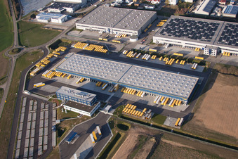 DACHSER Logistics Center Karlsruhe GmbH, Malsch in Malsch in the state Baden-Wuerttemberg, Germany from above