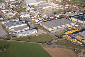 DACHSER Logistics Center Karlsruhe GmbH, Malsch in Malsch in the state Baden-Wuerttemberg, Germany viewn from the air