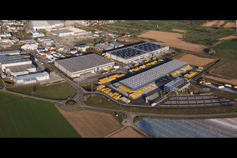 Drone recording of DACHSER Logistics Center Karlsruhe GmbH, Malsch in Malsch in the state Baden-Wuerttemberg, Germany