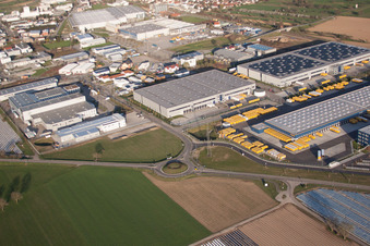 Drone image of DACHSER Logistics Center Karlsruhe GmbH, Malsch in Malsch in the state Baden-Wuerttemberg, Germany