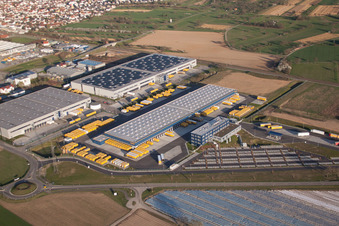 DACHSER Logistics Center Karlsruhe GmbH, Malsch in Malsch in the state Baden-Wuerttemberg, Germany from a drone