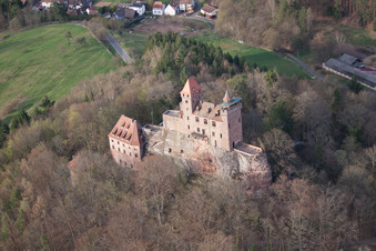 Erlenbach bei Dahn in the state Rhineland-Palatinate, Germany from the drone perspective