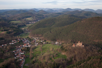 Town View of the streets and houses of the residential areas in Erlenbach bei Dahn in the state Rhineland-Palatinate