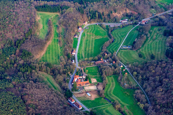 Oblique view of Country Inn St. Germanshof in the district Sankt Germanshof in Bobenthal in the state Rhineland-Palatinate, Germany