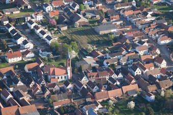 District Niederhochstadt in Hochstadt in the state Rhineland-Palatinate, Germany seen from a drone
