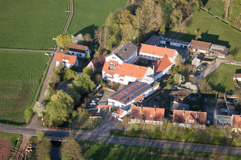 Oblique view of Offenbach an der Queich in the state Rhineland-Palatinate, Germany