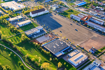 Messplatz with Sparkasse Südpfalz in the district Queichheim in Landau in der Pfalz in the state Rhineland-Palatinate, Germany