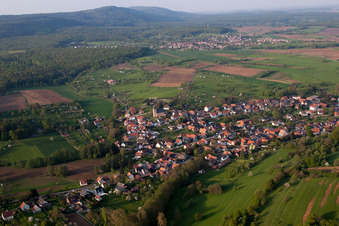 Preuschdorf in the state Bas-Rhin, France from the plane