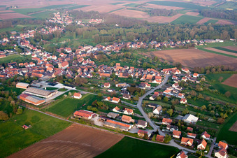 Drone image of Riedseltz in the state Bas-Rhin, France