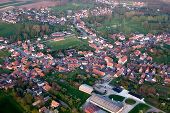 Riedseltz in the state Bas-Rhin, France from the drone perspective