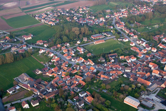 Riedseltz in the state Bas-Rhin, France from a drone