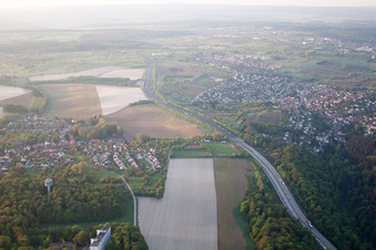 District Hohenwettersbach in Karlsruhe in the state Baden-Wuerttemberg, Germany out of the air