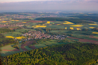 Aerial view of District Büchig in Bretten in the state Baden-Wuerttemberg, Germany