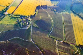 Ravensburg Castle (Sulzfeld) in Sulzfeld in the state Baden-Wuerttemberg, Germany out of the air
