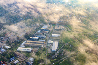 Kart track Bad Rappenau under clouds in Bad Rappenau in the state Baden-Wuerttemberg, Germany