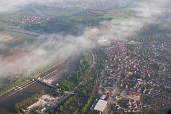 Gundelsheim in the state Baden-Wuerttemberg, Germany out of the air