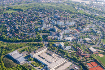 Settlement area in the district Heuchelhof in Wuerzburg in the state Bavaria, Germany