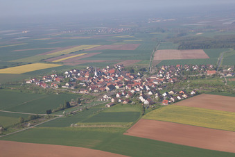 Aerial view of District Dipbach in Bergtheim in the state Bavaria, Germany