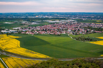 Gochsheim in the state Bavaria, Germany seen from above