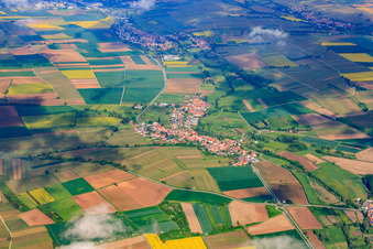 Cloud over village in Erlenbachtal in Oberhausen in the state Rhineland-Palatinate, Germany