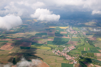 Oberhausen in the state Rhineland-Palatinate, Germany from the plane