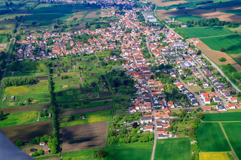 Aerial view of Village on the Viehstrich from the northeast in Steinfeld in the state Rhineland-Palatinate, Germany
