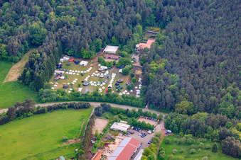 Camp at the youth campsite-Hauenstein in Hauenstein in the state Rhineland-Palatinate, Germany