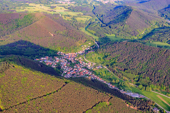 Place in the Palatinate Forest from the northwest in Lug in the state Rhineland-Palatinate, Germany