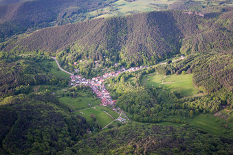 Oblique view of Village view in Dimbach in the state Rhineland-Palatinate, Germany