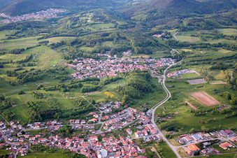 Oblique view of Völkersweiler in the state Rhineland-Palatinate, Germany