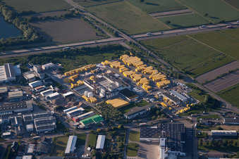 Aerial view of Ytong factory in Malsch in the state Baden-Wuerttemberg, Germany