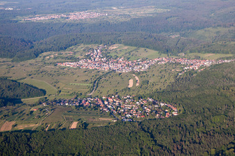 Bird's eye view of District Schluttenbach in Ettlingen in the state Baden-Wuerttemberg, Germany