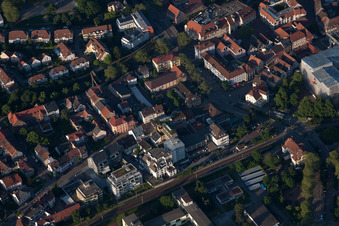 Ettlingen in the state Baden-Wuerttemberg, Germany from the drone perspective
