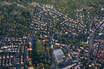 Ettlingen in the state Baden-Wuerttemberg, Germany from a drone